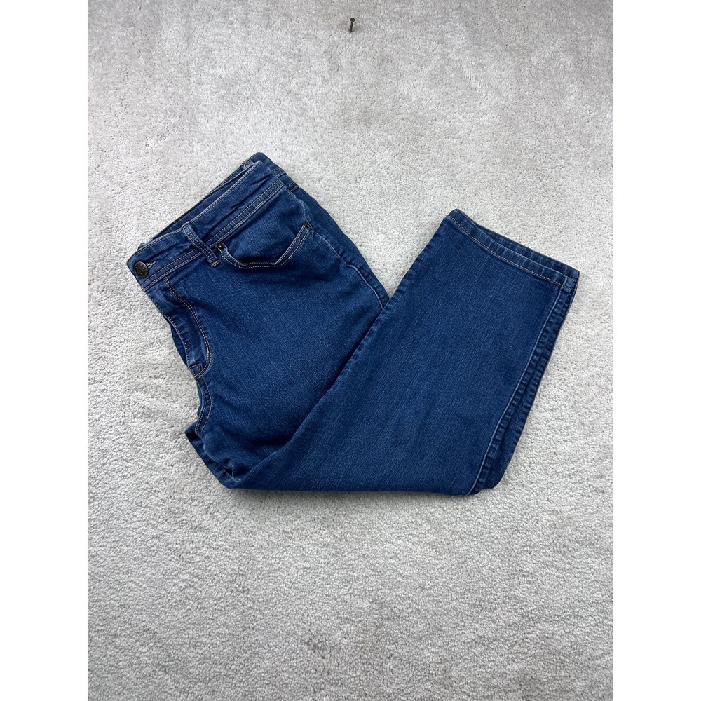 W62 Jeans Women's Size 14 Dark Wash Capri Modern Fit Stretch Denim